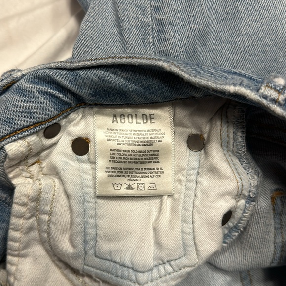 Agolde women’s jeans size 27 Nico high rise button fly light wash GUC - Picture 11 of 12